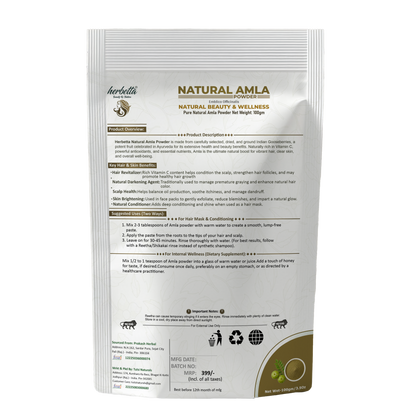 Herbetta Organic Amla Powder - Hair Growth & Scalp Treatment - Herbetta