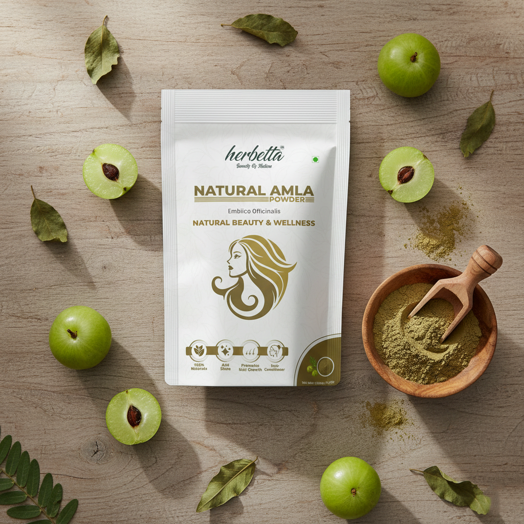 Herbetta Organic Amla Powder - Hair Growth & Scalp Treatment - Herbetta