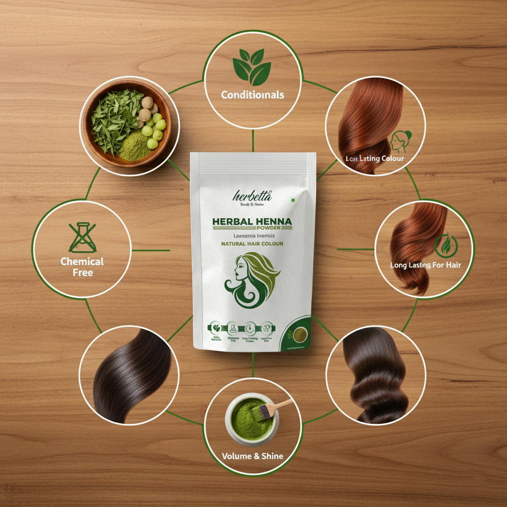 Herbetta Henna Powder - Hair Color & Conditioner - Herbetta