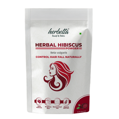 Herbetta Hibiscus Flower Powder - Natural Hair Fall Control & Growth Booster - Herbetta