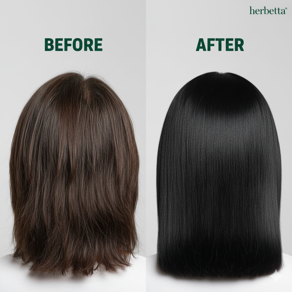 Herbetta Indigo Powder for Hair – Natural Black Dye (Post Henna) - Herbetta