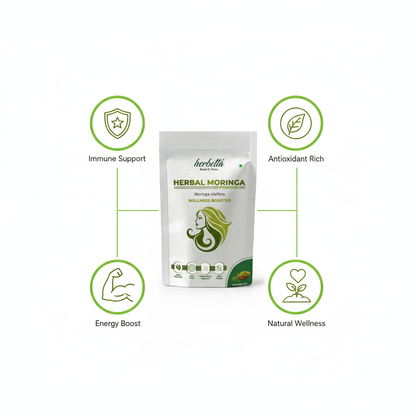 Herbetta Organic Moringa Powder - Premium Herbal Hair & Skin Care - Herbetta