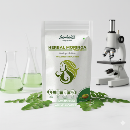 Herbetta Organic Moringa Powder - Premium Herbal Hair & Skin Care - Herbetta