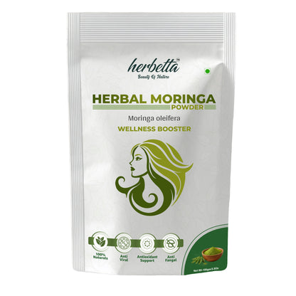 Herbetta Organic Moringa Powder - Premium Herbal Hair & Skin Care - Herbetta