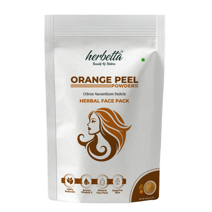 Herbetta Natural Orange Peel Powder - Vitamin C Skin Brightening Face Pack - Herbetta