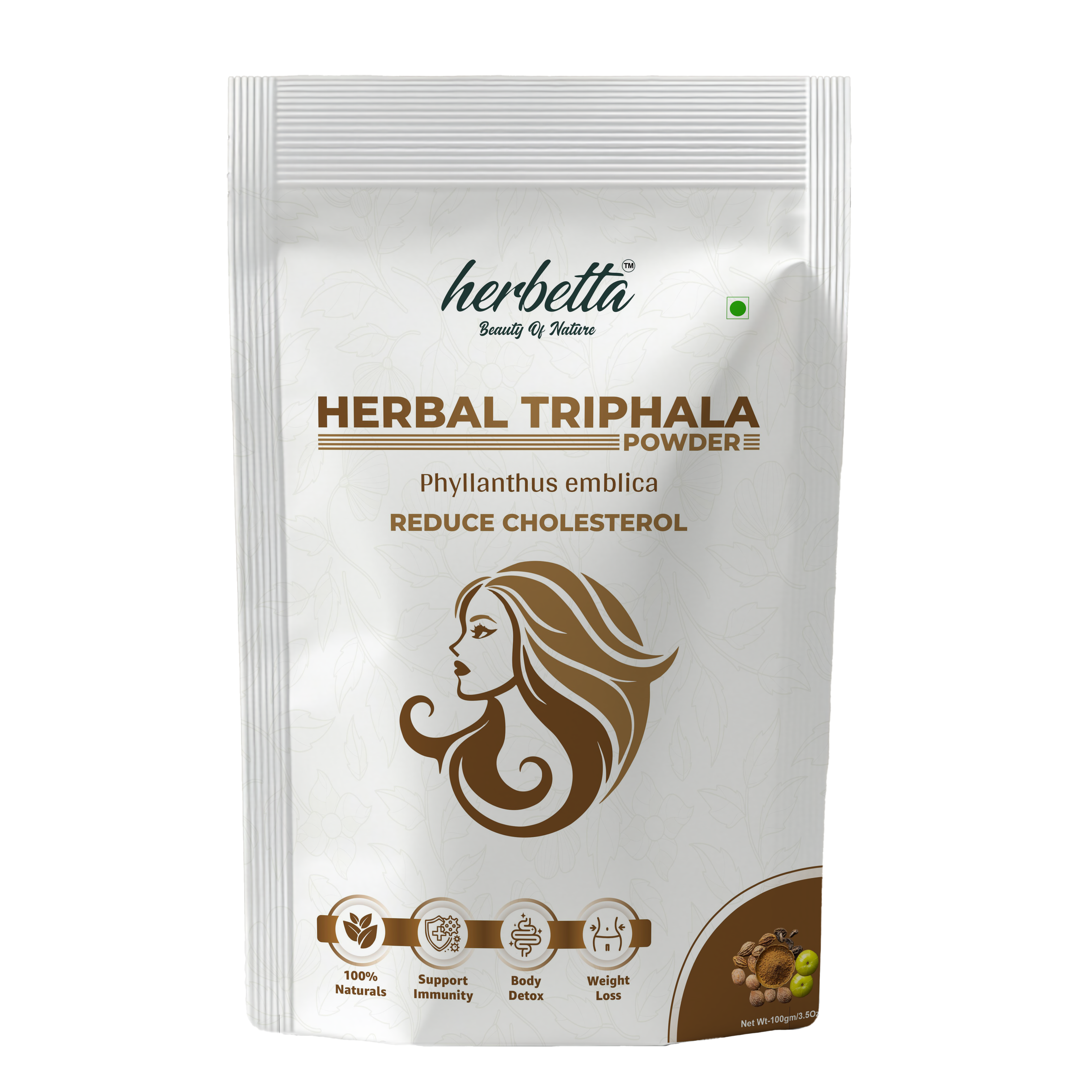 Herbetta Triphala Powder/Churna for Digestion & Gut Health - Herbetta