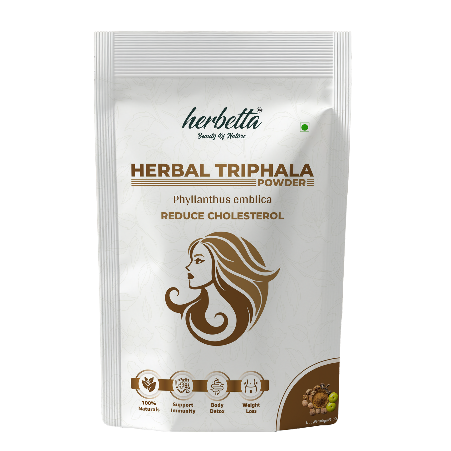 Herbetta Triphala Powder/Churna for Digestion & Gut Health - Herbetta