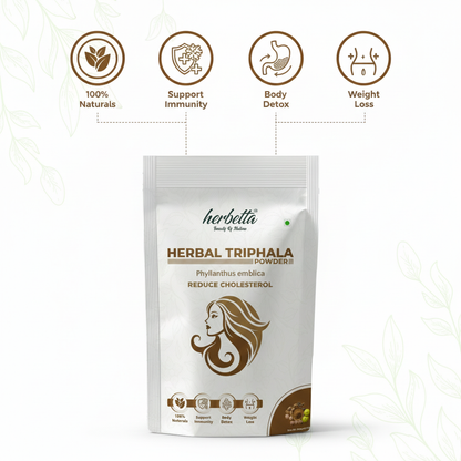 Herbetta Triphala Powder/Churna for Digestion & Gut Health - Herbetta