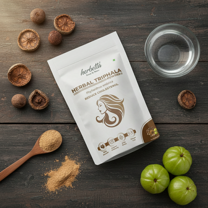 Herbetta Triphala Powder/Churna for Digestion & Gut Health - Herbetta