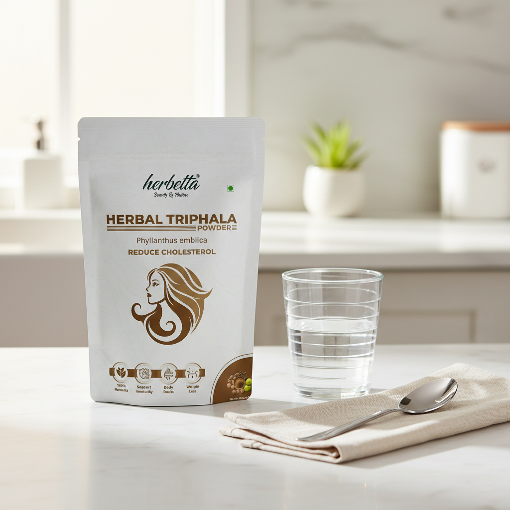 Herbetta Triphala Powder/Churna for Digestion & Gut Health - Herbetta