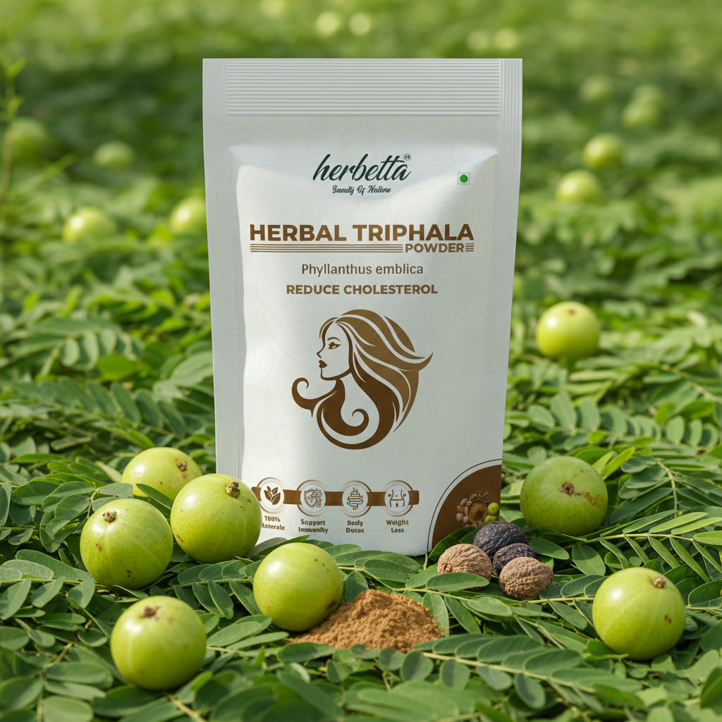 Herbetta Triphala Powder/Churna for Digestion & Gut Health - Herbetta