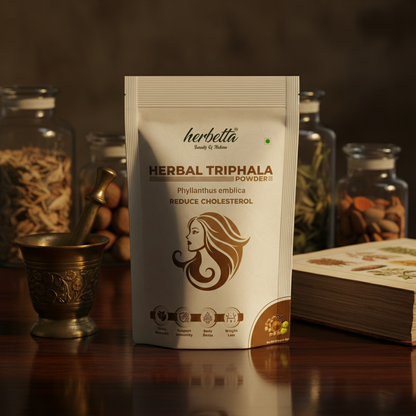 Herbetta Triphala Powder/Churna for Digestion & Gut Health - Herbetta