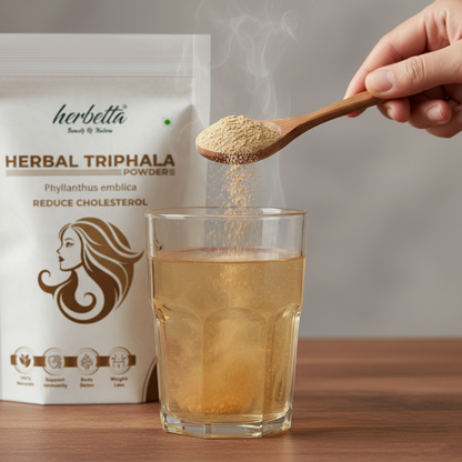 Herbetta Triphala Powder/Churna for Digestion & Gut Health - Herbetta